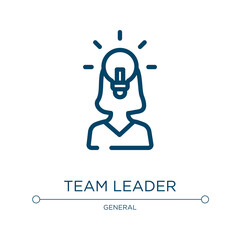Team leader icon. Linear vector illustration from general collection. Outline team leader icon vector. Thin line symbol for use on web and mobile apps, logo, print media.