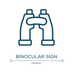 Binocular sign icon. Linear vector illustration from general collection. Outline binocular sign icon vector. Thin line symbol for use on web and mobile apps, logo, print media.