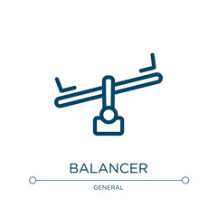 Balancer icon. Linear vector illustration from general collection. Outline balancer icon vector. Thin line symbol for use on web and mobile apps, logo, print media.