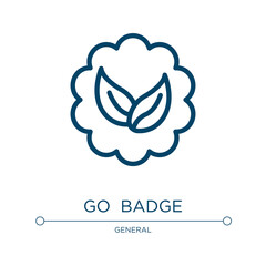 Go green badge icon. Linear vector illustration from general collection. Outline go green badge icon vector. Thin line symbol for use on web and mobile apps, logo, print media.