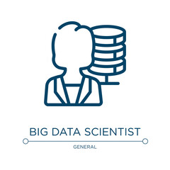 Big data scientist icon. Linear vector illustration from general collection. Outline big data scientist icon vector. Thin line symbol for use on web and mobile apps, logo, print media.
