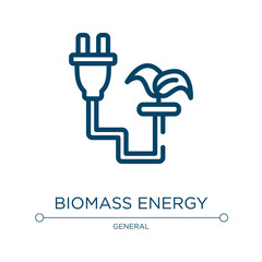 Biomass energy icon. Linear vector illustration from general collection. Outline biomass energy icon vector. Thin line symbol for use on web and mobile apps, logo, print media.