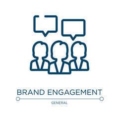 Brand engagement icon. Linear vector illustration from general collection. Outline brand engagement icon vector. Thin line symbol for use on web and mobile apps, logo, print media.