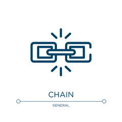 Obraz premium Chain icon. Linear vector illustration from general collection. Outline chain icon vector. Thin line symbol for use on web and mobile apps, logo, print media.
