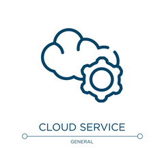 Cloud service icon. Linear vector illustration from general collection. Outline cloud service icon vector. Thin line symbol for use on web and mobile apps, logo, print media.