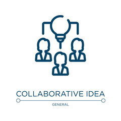 Collaborative idea icon. Linear vector illustration from general collection. Outline collaborative idea icon vector. Thin line symbol for use on web and mobile apps, logo, print media.