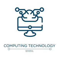 Computing technology icon. Linear vector illustration from general collection. Outline computing technology icon vector. Thin line symbol for use on web and mobile apps, logo, print media.