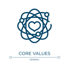 Core values icon. Linear vector illustration from general collection. Outline core values icon vector. Thin line symbol for use on web and mobile apps, logo, print media.