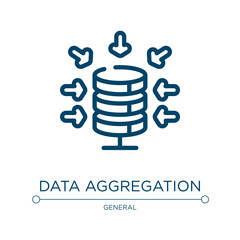 Data aggregation icon. Linear vector illustration from general collection. Outline data aggregation icon vector. Thin line symbol for use on web and mobile apps, logo, print media.