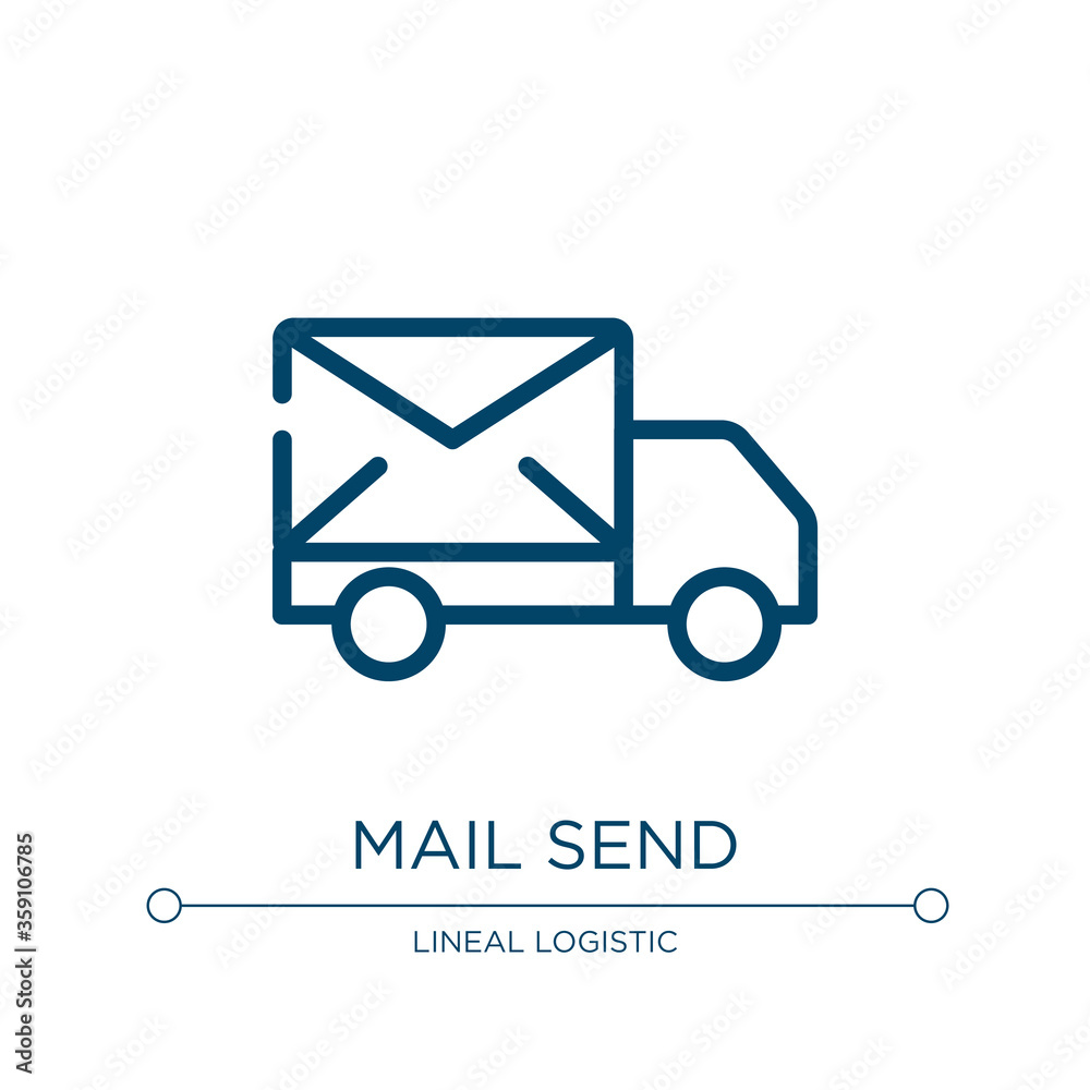 Poster mail send icon. linear vector illustration from logistic delivery instructions collection. outline m