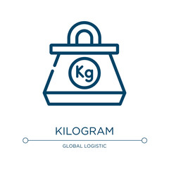Kilogram icon. Linear vector illustration from logistics collection. Outline kilogram icon vector. Thin line symbol for use on web and mobile apps, logo, print media.