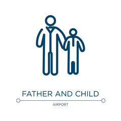 Father and child icon. Linear vector illustration from public services fill collection. Outline father and child icon vector. Thin line symbol for use on web and mobile apps, logo, print media.