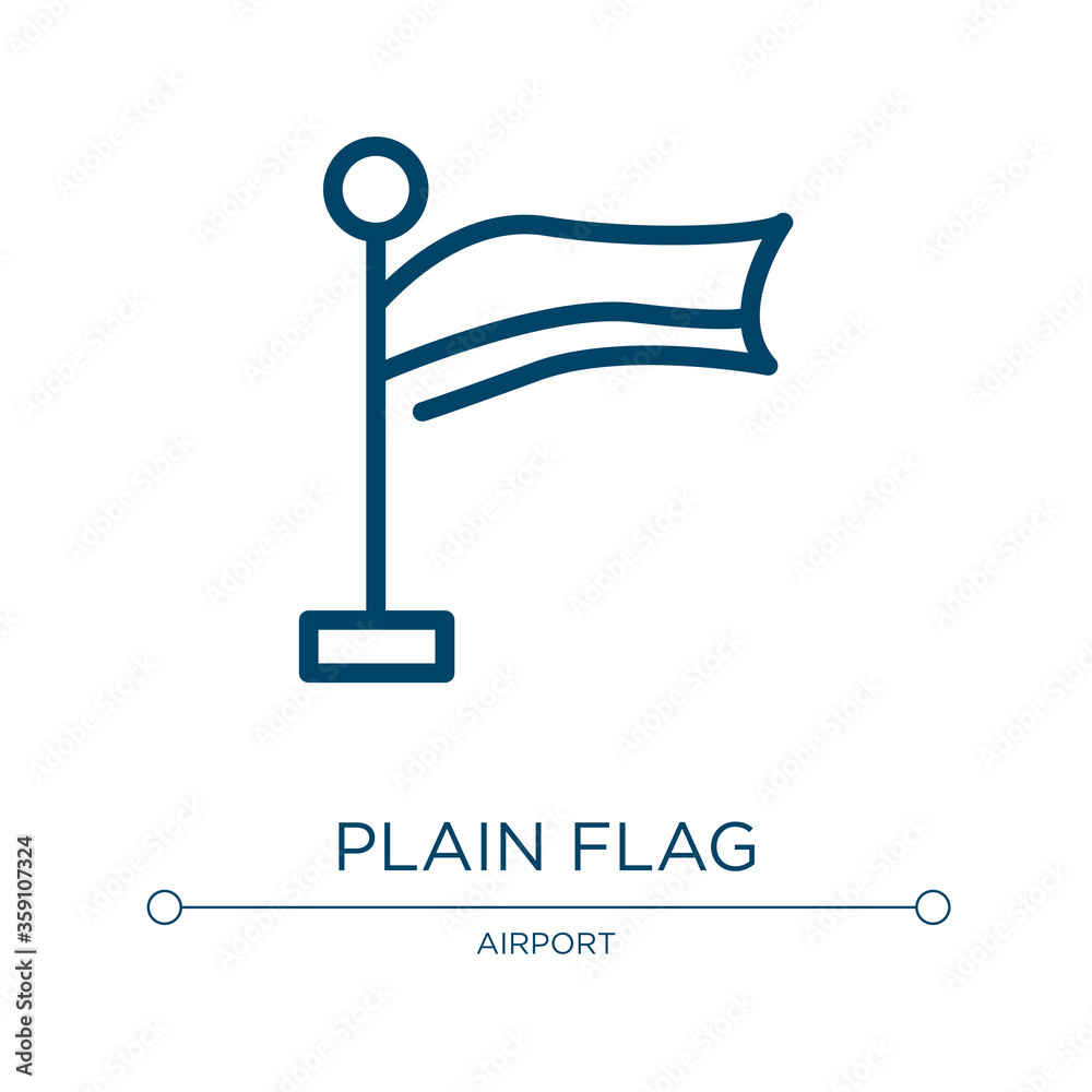 Poster plain flag icon. linear vector illustration from poi public places collection. outline plain flag ic