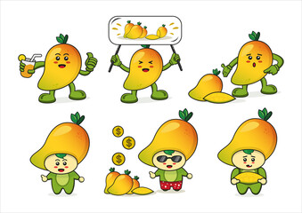 Mango Cartoon Design. illustration of fruit vector characters