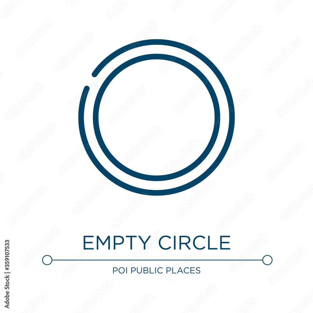 Poster empty circle icon. linear vector illustration from laundry instructions collection. outline empty ci