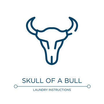 Skull of a bull icon. Linear vector illustration from american indigenous signals collection. Outline skull of a bull icon vector. Thin line symbol for use on web and mobile apps, logo, print media.