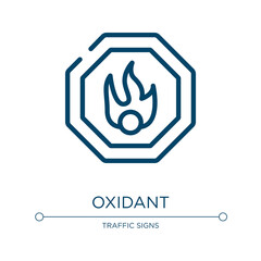 Oxidant icon. Linear vector illustration from health and safety collection. Outline oxidant icon vector. Thin line symbol for use on web and mobile apps, logo, print media.