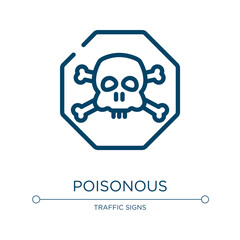 Poisonous icon. Linear vector illustration from health and safety collection. Outline poisonous icon vector. Thin line symbol for use on web and mobile apps, logo, print media.