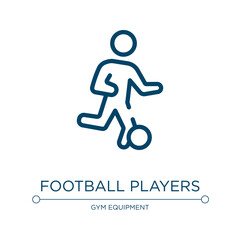 Football players icon. Linear vector illustration from soccer collection. Outline football players icon vector. Thin line symbol for use on web and mobile apps, logo, print media.