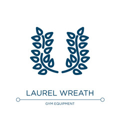 Laurel wreath icon. Linear vector illustration from awards collection. Outline laurel wreath icon vector. Thin line symbol for use on web and mobile apps, logo, print media.