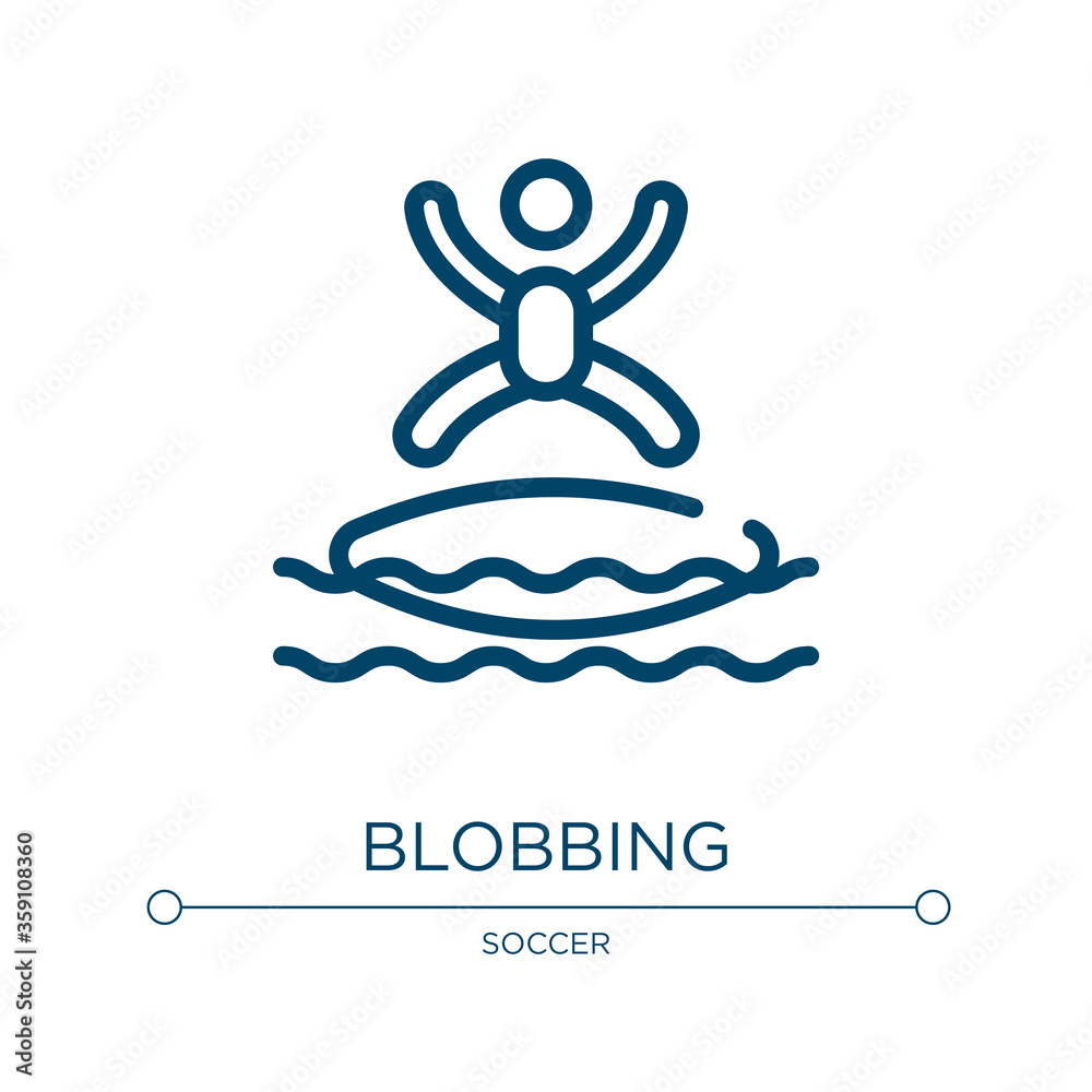 Poster Blobbing icon. Linear vector illustration from x treme collection. Outline blobbing icon vector. Thin line symbol for use on web and mobile apps, logo, print media.