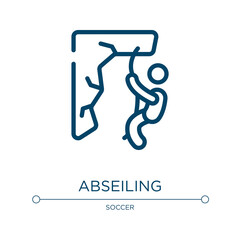 Abseiling icon. Linear vector illustration from x treme collection. Outline abseiling icon vector. Thin line symbol for use on web and mobile apps, logo, print media.