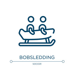 Bobsledding icon. Linear vector illustration from x treme collection. Outline bobsledding icon vector. Thin line symbol for use on web and mobile apps, logo, print media.