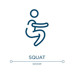 Squat icon. Linear vector illustration from sport fitness collection. Outline squat icon vector. Thin line symbol for use on web and mobile apps, logo, print media.