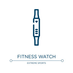 Fitness watch icon. Linear vector illustration from active lifestyle collection. Outline fitness watch icon vector. Thin line symbol for use on web and mobile apps, logo, print media.