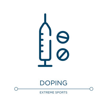Doping icon. Linear vector illustration from sports collection. Outline doping icon vector. Thin line symbol for use on web and mobile apps, logo, print media.