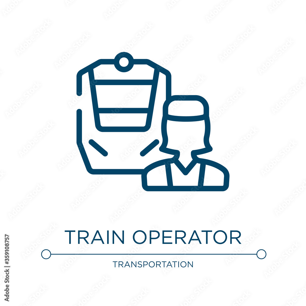 Poster train operator icon. linear vector illustration from public transportation collection. outline train