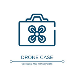 Drone case icon. Linear vector illustration from drone collection. Outline drone case icon vector. Thin line symbol for use on web and mobile apps, logo, print media.