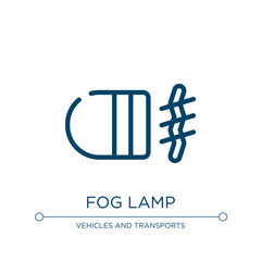 Fog lamp icon. Linear vector illustration from vehicles transport collection. Outline fog lamp icon vector. Thin line symbol for use on web and mobile apps, logo, print media.
