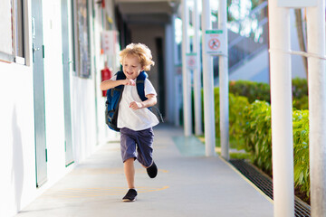 Kids on first school day