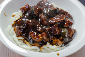Jjangjangmyeon - korean black bean sauce noodle.
