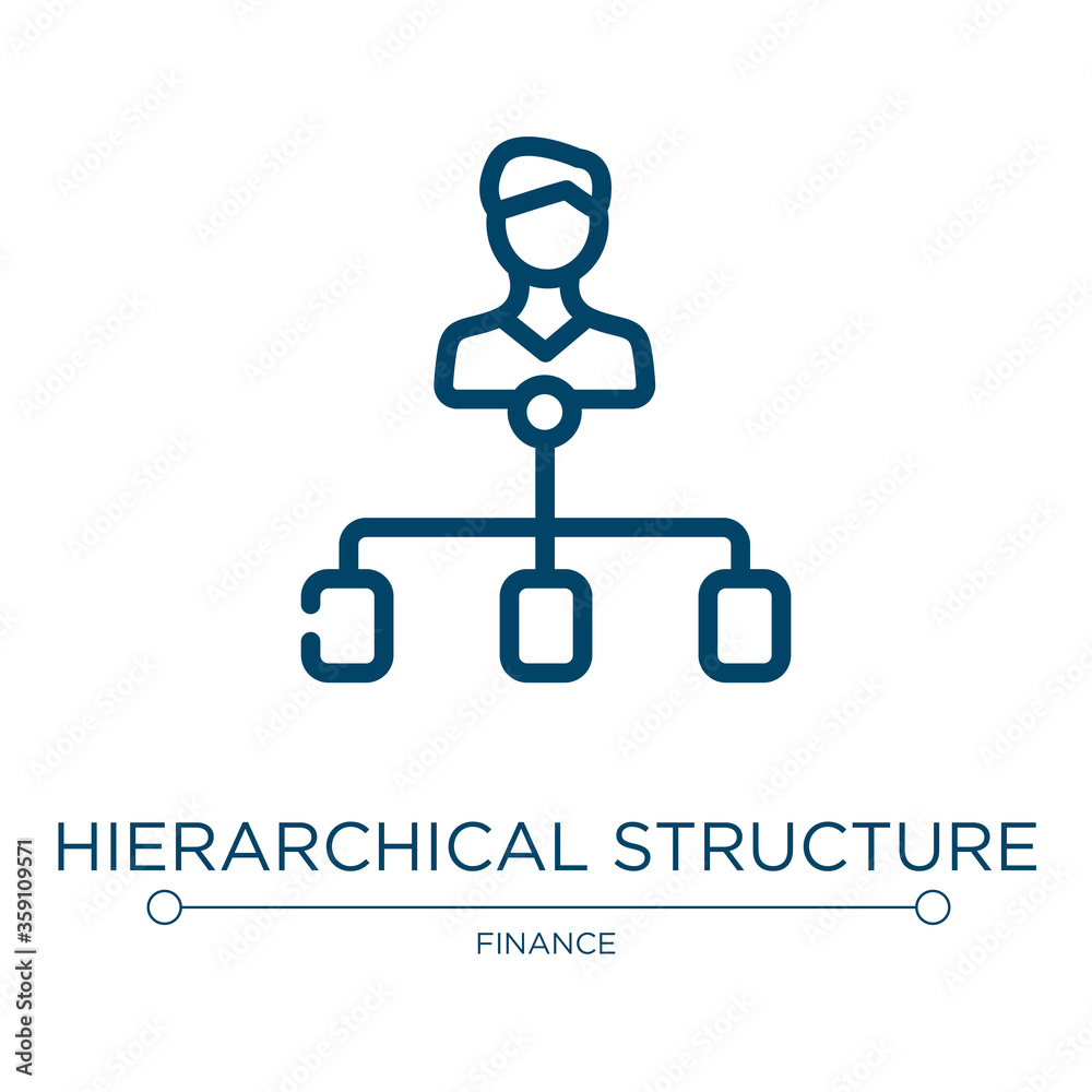 Poster hierarchical structure icon. linear vector illustration from finance collection. outline hierarchica