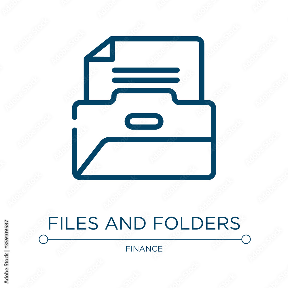 Poster files and folders icon. linear vector illustration from business consultant collection. outline file