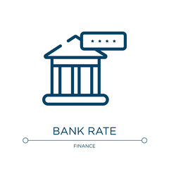Bank rate icon. Linear vector illustration from economy collection. Outline bank rate icon vector. Thin line symbol for use on web and mobile apps, logo, print media.