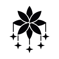 flower silhouette style icon vector design