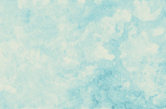 blue watercolor background with paper texture, blue green vintage textured pastel background for Easter or business design, old antique blue and white distressed colors and grunge