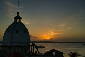 Fototapeta na wymiar sunset over the church