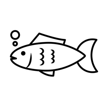 fish animal line style icon vector design
