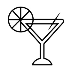 Fototapeta na wymiar cocktail with lemon line style icon vector design