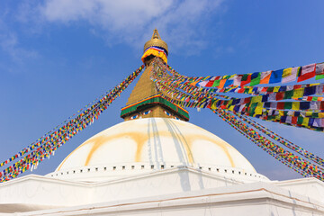 Boudhanath (Bouddhanath) stupa in Kathmandu Valley, Nepal 