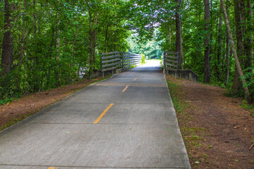 Paved walking trail Silver Comet Trail in Dalllas Georgia 
