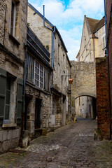 Fototapeta na wymiar Stone Architecture of Senlis, Medieval town in the Oise department, France