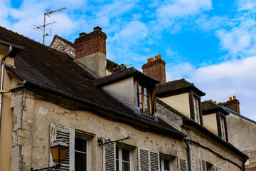 Stone Architecture of Senlis, Medieval town in the Oise department,  France