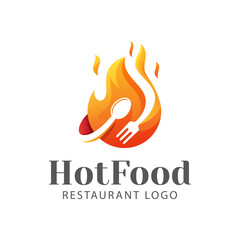 modern Hot food restaurant logo, BBQ, barbecue Grill logo design