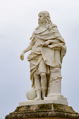 Statue in the gardens of th eCastle of Chantilly, one of the famous chateau in France