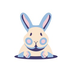 Cute flat rabbit bunny clipart for easter